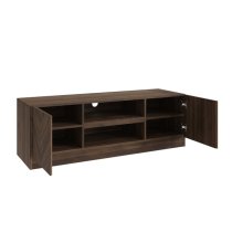 Cianna Wooden TV Stand With 2 Doors In Royal Walnut