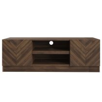 Cianna Wooden TV Stand With 2 Doors In Royal Walnut