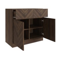 Cianna Wooden Sideboard With 2 Doors 2 Drawers In Royal Walnut