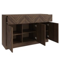 Cianna Wooden Sideboard With 3 Doors 3 Drawers In Royal Walnut