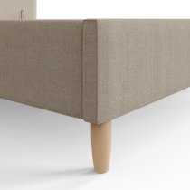 Farica Boucle Fabric Ottoman King Size Bed In Natural Stone