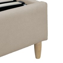 Farica Boucle Fabric Ottoman King Size Bed In Natural Stone