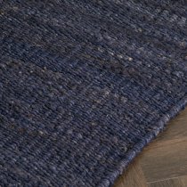 Oromo Chunky Jute Runner Rug In Navy