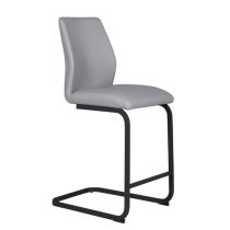 Adoncia Grey Faux Leather Counter Bar Chairs In Pair