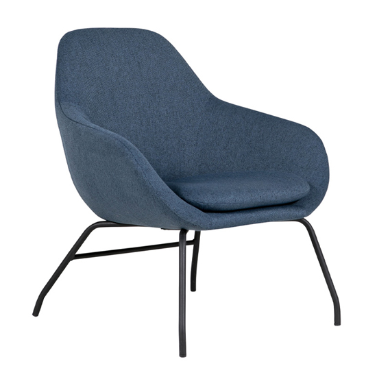 Abbie Fabric Bedroom Chair In Navy With Black Metal Legs