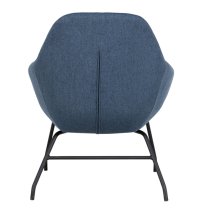 Abbie Fabric Bedroom Chair In Navy With Black Metal Legs