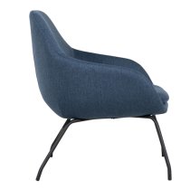 Abbie Fabric Bedroom Chair In Navy With Black Metal Legs