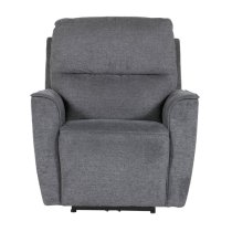 Carly Electric Recliner Chenille Fabric 1 Seater Sofa In Charcoal