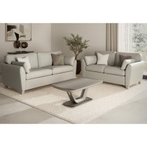 Castro Velvet Fabric 3 Seater Sofa In Light Grey