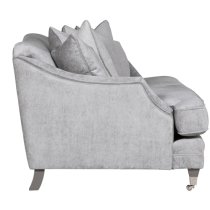 Belvedere Velvet 4 Seater Sofa In Silver With 5 Scatter Cushions