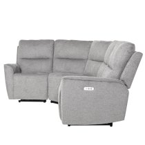 Carly Electric Recliner Chenille Fabric Corner Sofa In Natural