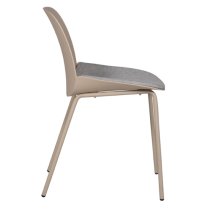 Haile Metal Dining Chair In Taupe With Woven Fabric Seat