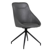 Harini Grey Faux Leather Dining Chairs In Pair