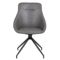 Harini Grey Faux Leather Dining Chairs In Pair