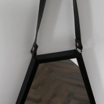 Bronx Hexagon Wall Mirror With Leather Strap In Black Frame