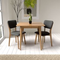 Javion Wooden Dining Table Square In Natural Oak