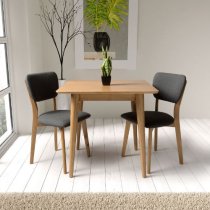 Javion Wooden Extending Dining Table In Natural Oak