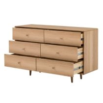 Javion Wooden Chest Of 6 Drawers In Natural Oak