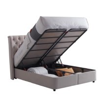 Mallor Tactile Fabric Storage King Size Bed In Champagne