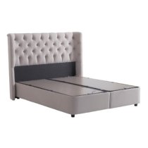 Mallor Tactile Fabric Storage King Size Bed In Champagne