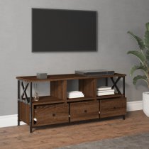 Derval Wooden TV Stand With 3 Drawers In Brown Oak