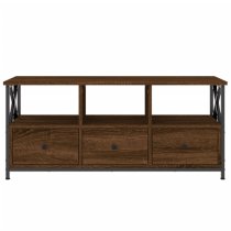 Derval Wooden TV Stand With 3 Drawers In Brown Oak