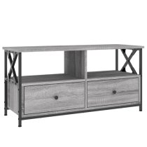 Derval Wooden TV Stand With 2 Drawers In Grey Sonoma Oak