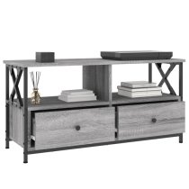 Derval Wooden TV Stand With 2 Drawers In Grey Sonoma Oak