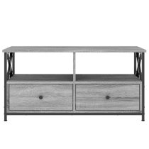 Derval Wooden TV Stand With 2 Drawers In Grey Sonoma Oak