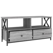 Derval Wooden TV Stand With 2 Drawers In Grey Sonoma Oak