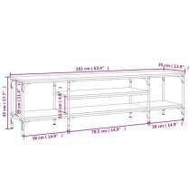 Hetty Wooden TV Stand Large With 2 Shelves In Brown Oak