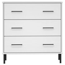 Byron Solid Pine Wood Chest Of 3 Drawers In White