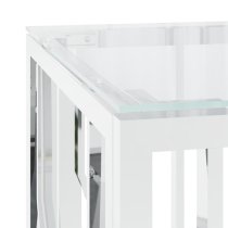 Kacy Clear Glass Coffee Table Rectangular With Silver Frame