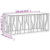 Kacy Wooden Coffee Table Rectangular With Silver Frame