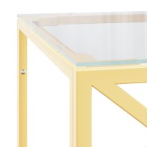 Keeya Clear Glass Coffee Table Rectangular With Gold Frame