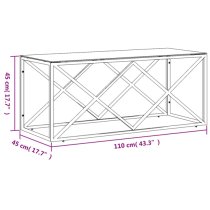 Keeya Clear Glass Coffee Table Rectangular With Gold Frame