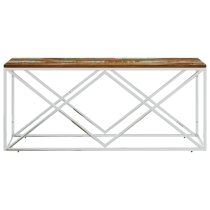 Keeya Wooden Coffee Table Rectangular With Silver Frame