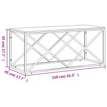 Keeya Wooden Coffee Table Rectangular With Silver Frame