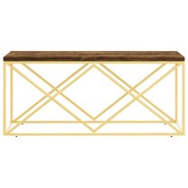 Keeya Wooden Coffee Table Rectangular With Gold Frame