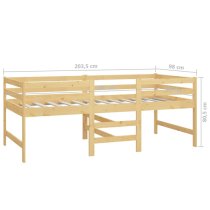 Gemma Solid Pine Wood Single Bunk Bed In Brown