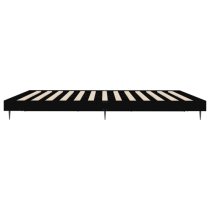 Gemma Wooden Double Bed In Black With Black Metal Legs