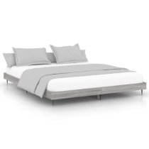 Gemma Wooden Double Bed In Grey Sonoma Oak With Black Legs