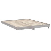 Gemma Wooden Double Bed In Grey Sonoma Oak With Black Legs