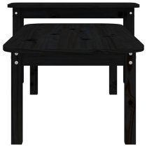 Karis Solid Pine Wood Set Of 2 Coffee Tables In Black