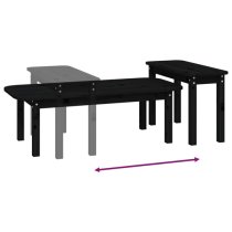 Karis Solid Pine Wood Set Of 2 Coffee Tables In Black