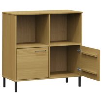 Adica Solid Wood Bookcase With 2 Doors In Brown