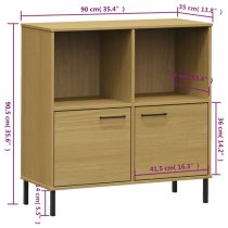 Adica Solid Wood Bookcase With 2 Doors In Brown