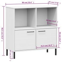 Adica Solid Wood Bookcase With 2 Doors In White