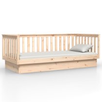 Julia Solid Pine Wood Single Day Bed In Brown