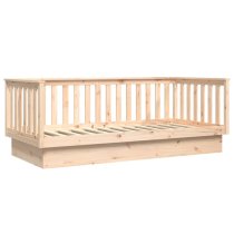 Julia Solid Pine Wood Single Day Bed In Brown